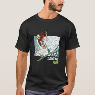 snowboard met grappig skelet voor ventilatoren sne t-shirt