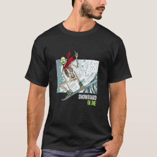 snowboard met grappig skelet voor ventilatoren sne t-shirt