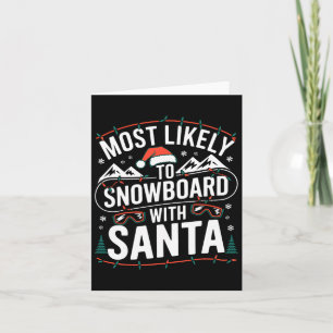 Snowboard met Santa Funny Christmas Sneeuwsport L Kaart