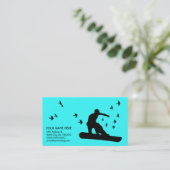 snowboard met vogels : aanpasbare kleur visitekaartje (Staand voorkant)