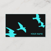 snowboard met vogels : aanpasbare kleur visitekaartje (Achterkant)