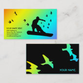snowboard met vogels visitekaartje (Voorkant / Achterkant)