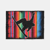 Snowboard Mexicaanse Serape Print Cinco de Mayo Sn Fleece Deken (Voorkant (Horizontaal))