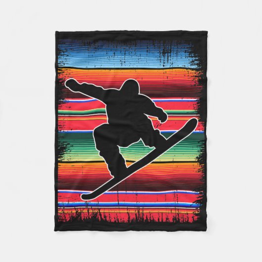 Snowboard Mexicaanse Serape Print Cinco de Mayo Sn Fleece Deken (Voorkant)