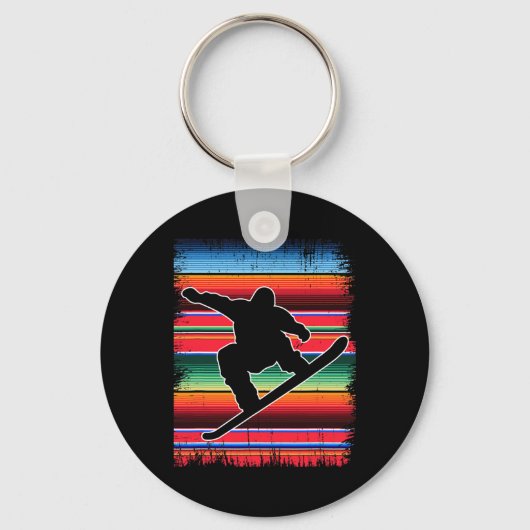 Snowboard Mexicaanse Serape Print Cinco de Mayo Sn Sleutelhanger (Voorkant)