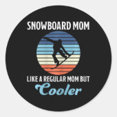 Snowboard Mom Cool Moeder Snowboarder Ronde Sticker (Voorkant)