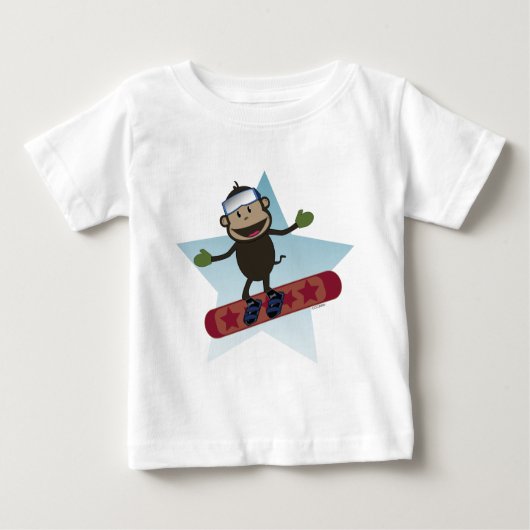 Snowboard Monkey baby t-shirt (Voorkant)