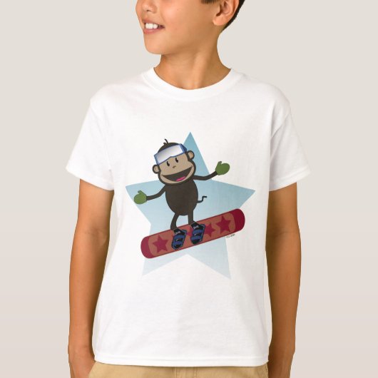 Snowboard Monkey kinder t-shirt (Voorkant)