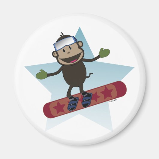 Snowboard Monkey magneet (Voorkant)