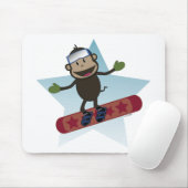 Snowboard Monkey mousepad Muismat (Met muis)