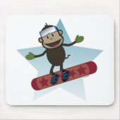Snowboard Monkey mousepad Muismat (Voorkant)
