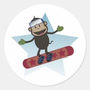 Snowboard Monkey Sticker