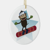 Snowboard Monkey-versiering Keramisch Ornament (Rechts)