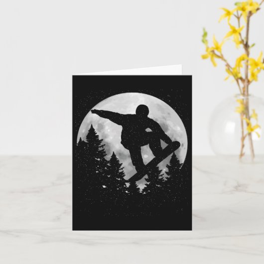 Snowboard Moon Snowboarden Wintersport Snowboar Kaart (Gele Bloem)