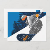 Snowboard, Mountain, extreme sport Briefkaart (Voorkant / Achterkant)