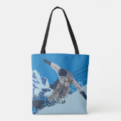 Snowboard, Mountain, extreme sport Tote Bag (Achterkant)