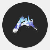 Snowboard  Mountain Ronde Sticker (Voorkant)