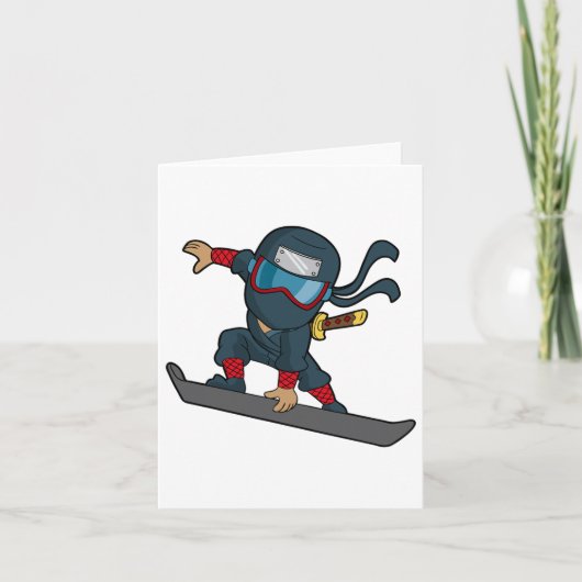 Snowboard Ninja Snowboarder Snowboarder Winter Sp Kaart (Voorkant)