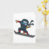 Snowboard Ninja Snowboarder Snowboarder Winter Sp Kaart (Gele Bloem)