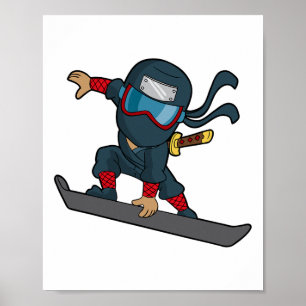 Snowboard Ninja Snowboarder Snowboarder Winter Sp Poster