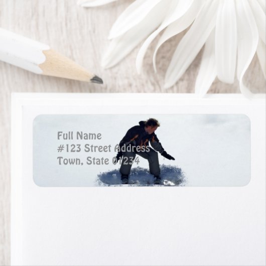 Snowboard Ollie retour adreslabel Etiket (Insitu)