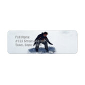 Snowboard Ollie retour adreslabel Etiket (Voorkant)
