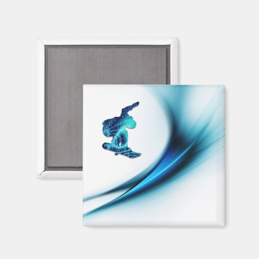 Snowboard ontwerp vierkante magneet (Voorkant / Achterkant)