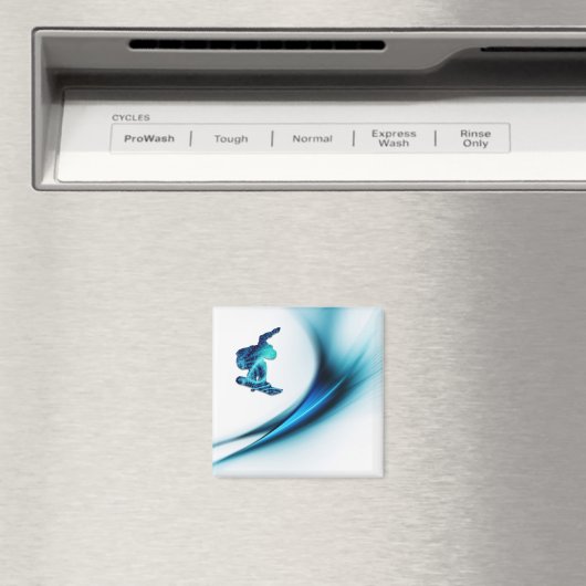 Snowboard ontwerp vierkante magneet (Insitu (Vaatwasser))