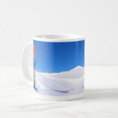 Snowboard op Snowy Slope, Bluebird Day Koffiemok (Voorkant links)