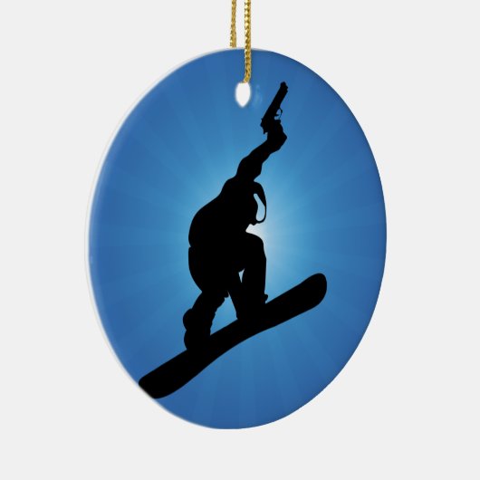 Snowboard Outlaw Keramisch Ornament (Rechts)