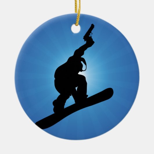 Snowboard Outlaw Keramisch Ornament (Voorkant)