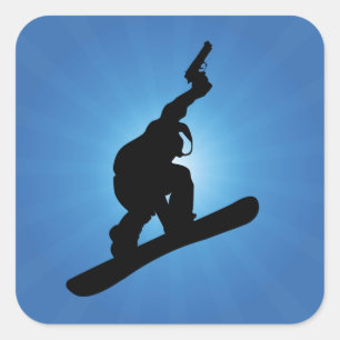 Snowboard Outlaw Vierkante Sticker