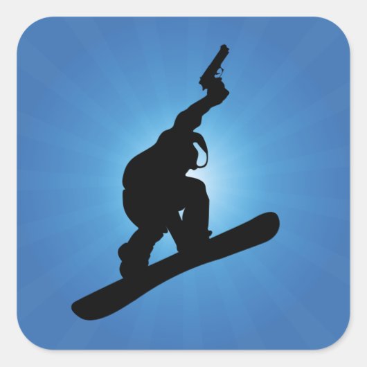 Snowboard Outlaw Vierkante Sticker (Voorkant)