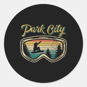 Snowboard Park City Utah ziet grote lucht Ronde Sticker
