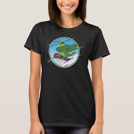 Snowboard Parrot I Green Parrotlet T-shirt (Voorkant)