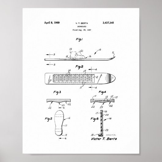 Snowboard-patent Poster (Voorkant)