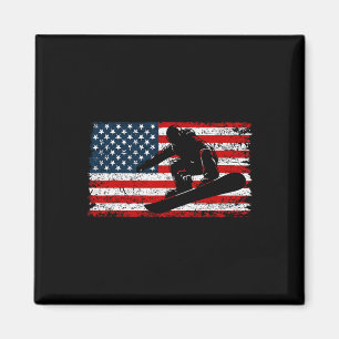 Snowboard Patriotic American Magneet