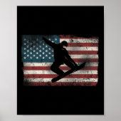 Snowboard Patriotic  American Poster (Voorkant)