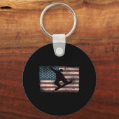 Snowboard Patriotic  American Sleutelhanger (Voorkant)