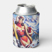 Snowboard Pin-Up Blikjeskoeler (Blikje Voorkant)