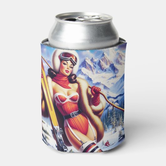 Snowboard Pin-Up Blikjeskoeler (Blikje Voorkant)