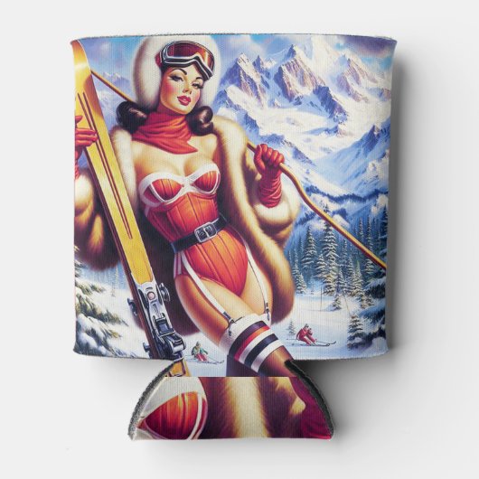 Snowboard Pin-Up Blikjeskoeler (Voorkant)