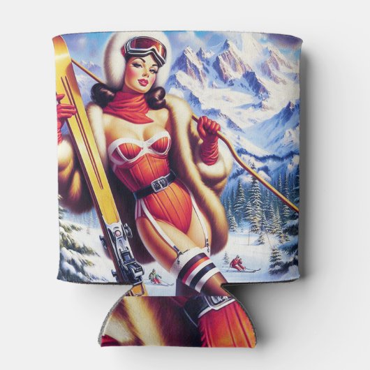 Snowboard Pin-Up Blikjeskoeler (Achterkant)