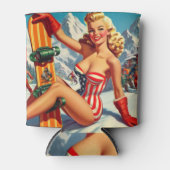 Snowboard Pin Up Blikjeskoeler (Voorkant)