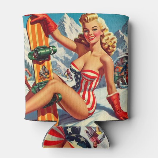 Snowboard Pin Up Blikjeskoeler (Achterkant)