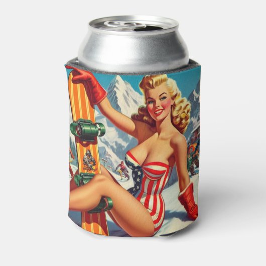 Snowboard Pin Up Blikjeskoeler (Blikje Achterkant)