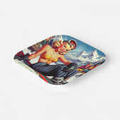 snowboard pin-up papieren bordje (Gebogen)