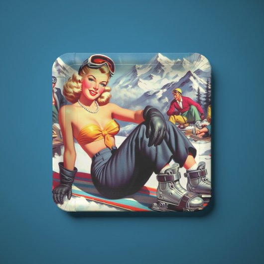 snowboard pin-up papieren bordje