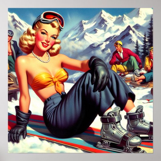  snowboard pin-up poster (Voorkant)