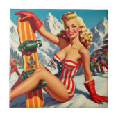  Snowboard Pin Up Tegeltje (Voorkant)